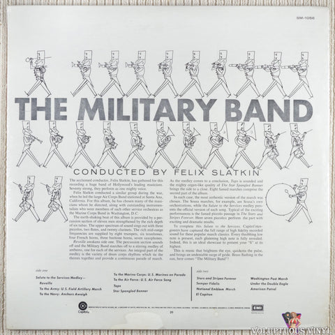 Concert Arts Symphonic Band Conducted By Felix Slatkin – The Military Band vinyl record back cover