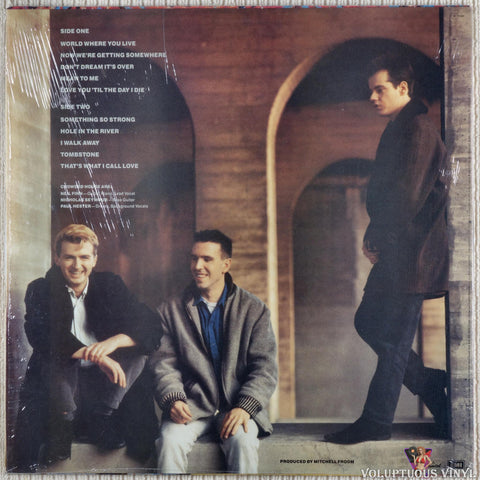 Crowded House ‎– Crowded House vinyl record back cover