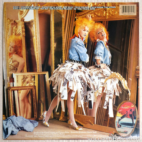 Cyndi Lauper ‎– True Colors - Vinyl Record - Back Cover