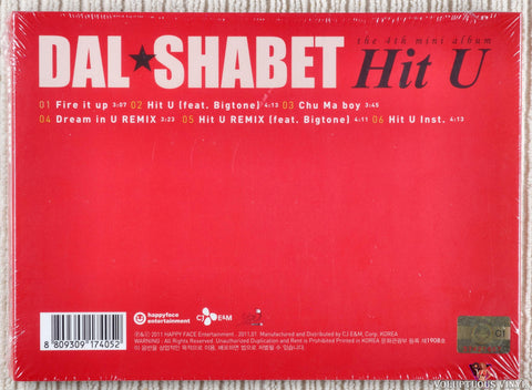 Dal Shabet – Hit U CD back cover