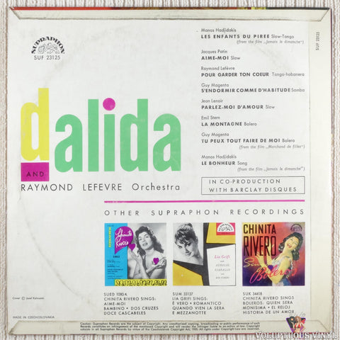 Dalida – Dalida vinyl record back cover