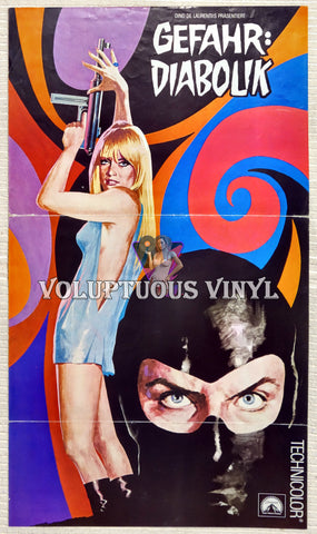Danger: Diabolik (1968) - German Program Poster - Psychedelic Art