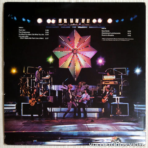 Daryl Hall & John Oates ‎– Livetime - Vinyl Record - Back Cover