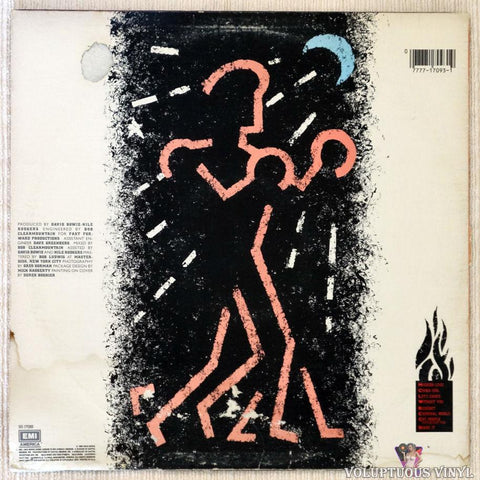 David Bowie – Let's Dance vinyl record back cover