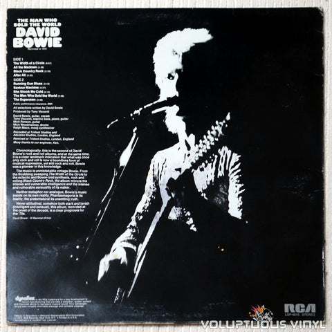 David Bowie ‎– The Man Who Sold The World - Vinyl Record - Back Cover