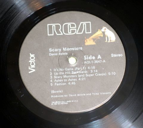 David Bowie ‎Scary Monsters Vinyl Record Black RCA Label