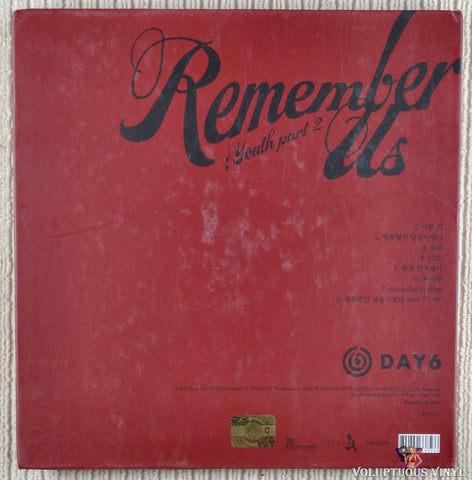 Day6 – Remember Us : Youth Part 2 CD back cover