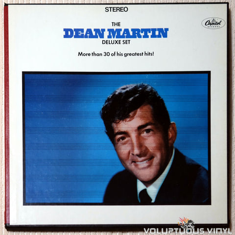 Dean Martin ‎– The Dean Martin Deluxe Set (More Than 30 Of His Greatest Hits) vinyl record front cover