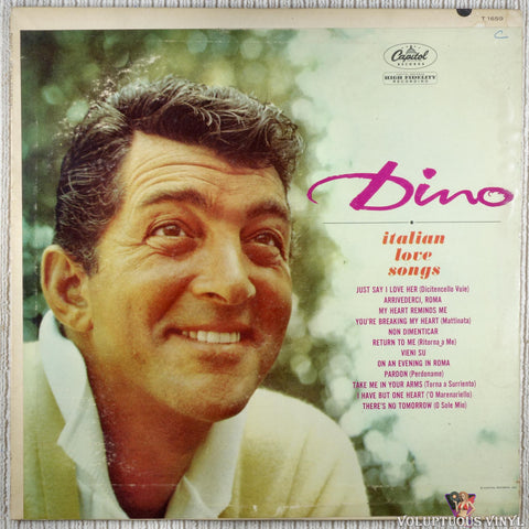 Dean Martin ‎– Dino: Italian Love Songs vinyl record front cover