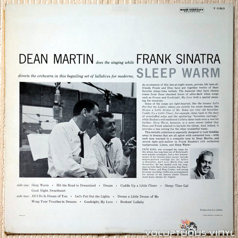 Dean Martin ‎– Sleep Warm vinyl record back cover