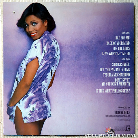 Dee Dee Bridgewater ‎– Bad For Me - Vinyl Record - Back Cover