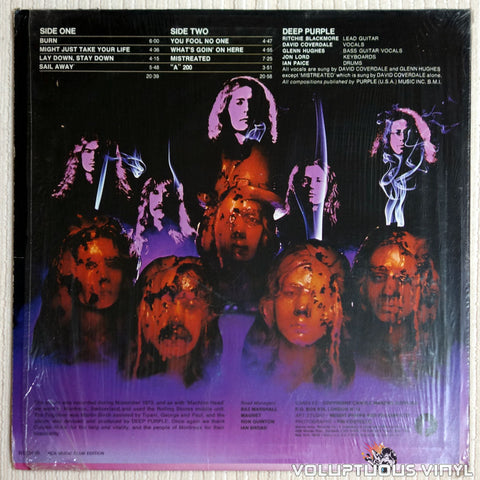 Deep Purple ‎– Burn - Vinyl Record - Back Cover