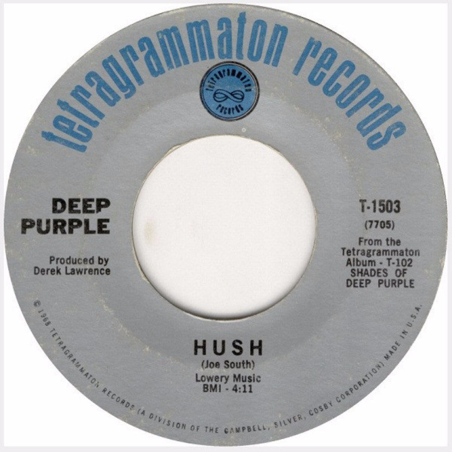 Deep Purple ‎– Hush / One More Rainy Day - Vinyl Record - Single