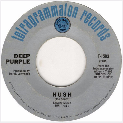Deep Purple – Hush / One More Rainy Day (1968) 7" Single