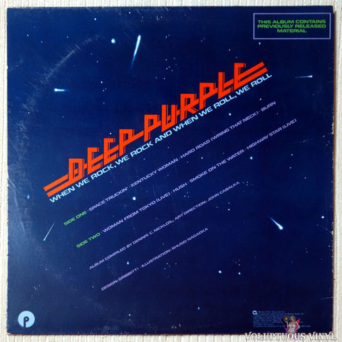 Deep Purple ‎– When We Rock, We Rock And When We Roll, We Roll vinyl record back cover