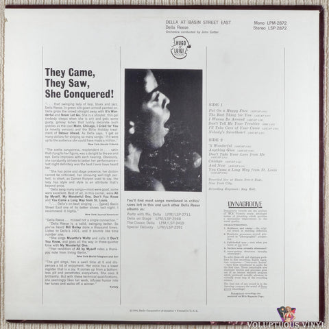 Della Reese ‎– Della At Basin Street East vinyl record back cover