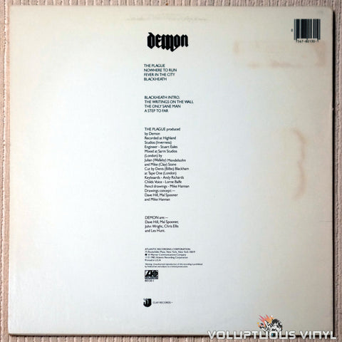 Demon ‎– The Plague - Vinyl Record - Back Cover