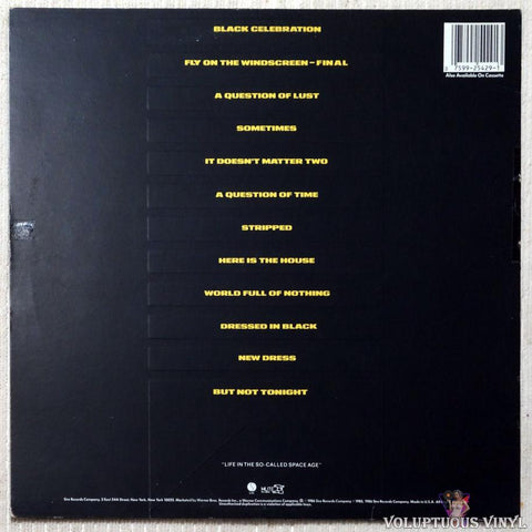 Depeche Mode ‎– Black Celebration vinyl record back cover