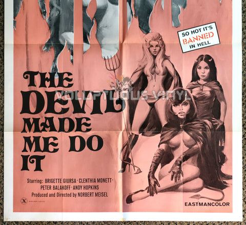 The Devil Made Me Do It 1970's US Sexploitation Movie Poster Bottom Half
