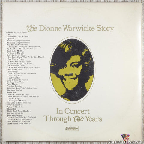 Dionne Warwicke – The Dionne Warwicke Story (A Decade Of Gold) vinyl record back cover