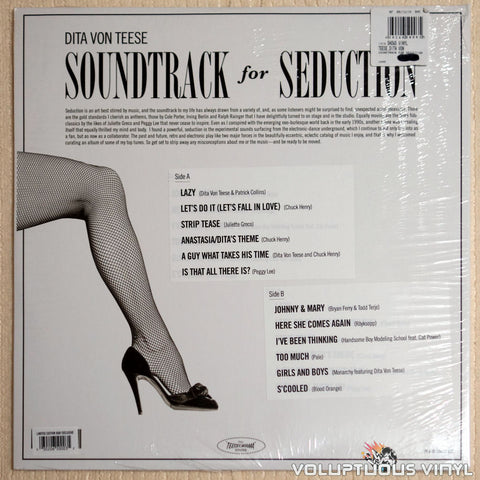 Dita Von Teese ‎– Soundtrack For Seduction - Vinyl Record - Back Cover