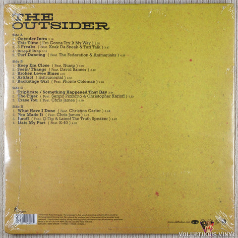 DJ Shadow ‎– The Outsider vinyl record back cover