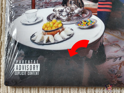 DNCE ‎– DNCE vinyl record front cover bottom left corner