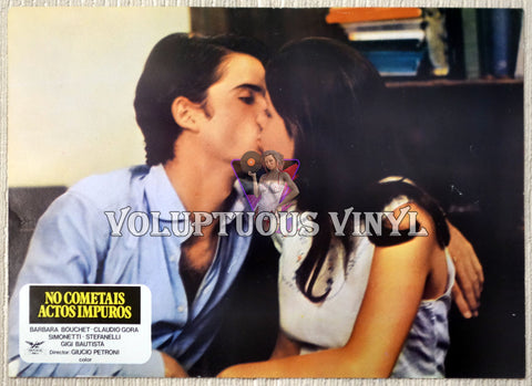 Do Not Commit Impure Deeds - Spanish Lobby Card - Pino kissing Maria