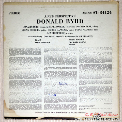 Donald Byrd ‎– A New Perspective - Vinyl Record - Back Cover