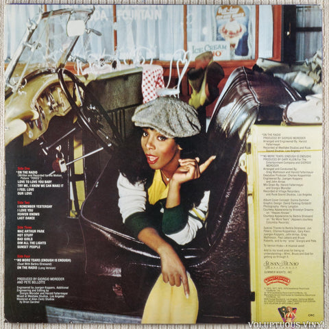 Donna Summer – On The Radio - Greatest Hits Volumes I & II vinyl record back cover