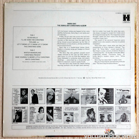 Doris Day ‎– The Doris Day Christmas Album - Vinyl Record - Back Cover