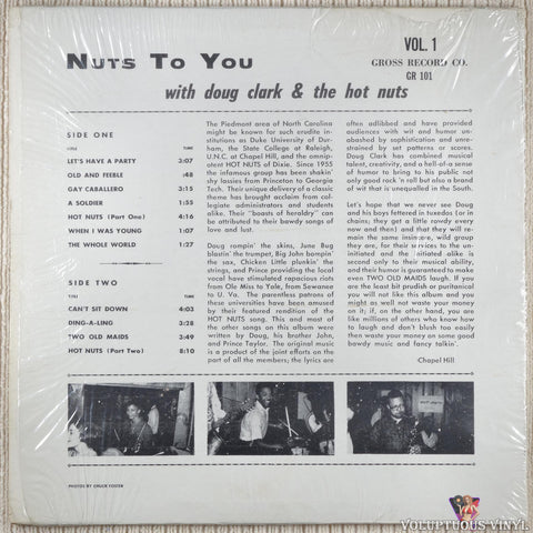 Doug Clark & The Hot Nuts ‎– Nuts To You Vol. 1 vinyl record back cover
