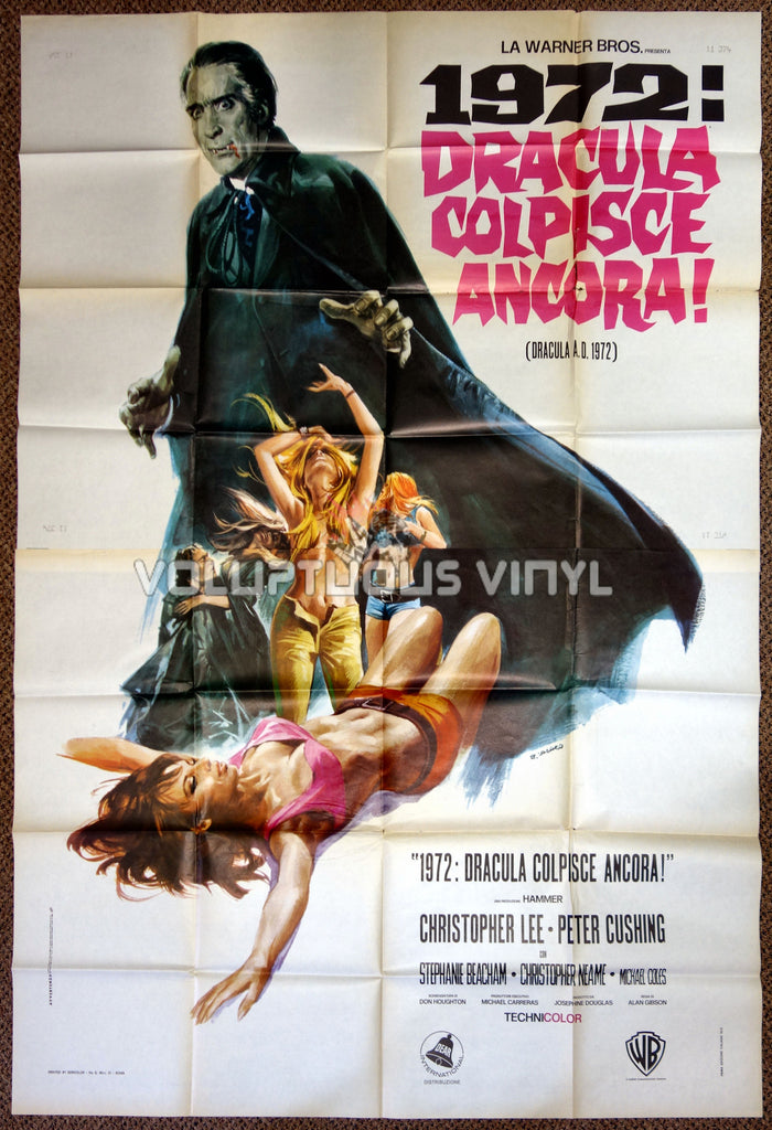 Dracula A.D. 1972 Italian 4F Poster - Christopher Lee Hunts Hippies