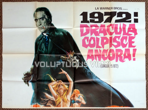 Dracula A.D. 1972 Italian 4F Poster - Top Half - Dracula