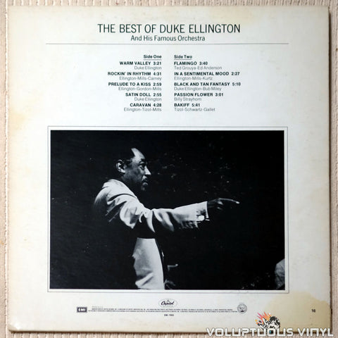 Duke Ellington And His Famous Orchestra ‎– The Best Of Duke Ellington And His Famous Orchestra vinyl record back cover