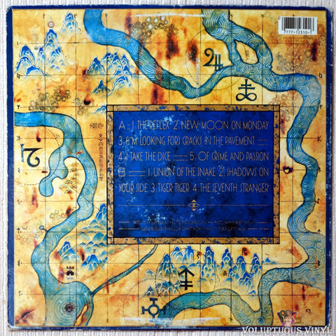 Duran Duran ‎– Seven And The Ragged Tiger vinyl record back cover