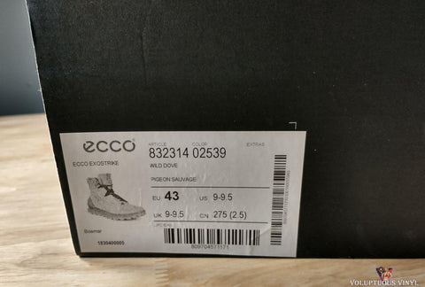 ECCO Exostrike Dyneema Leather Wild Dove Grey Outdoor Boot Men's 9-9.5 label