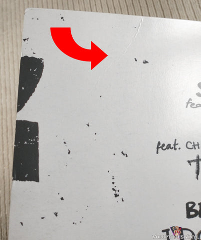 Ed Sheeran ‎– No.6 Collaborations Project vinyl record back cover top left corner