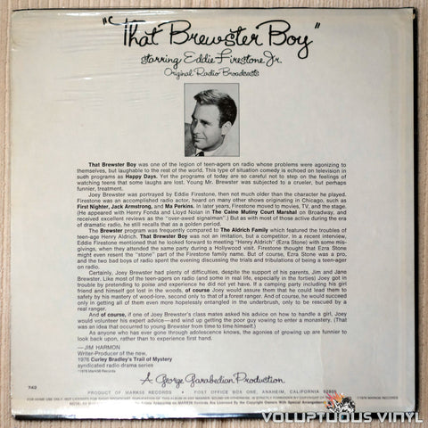Eddie Firestone Jr ‎– That Brewster Boy - Vinyl Record - Back Cover