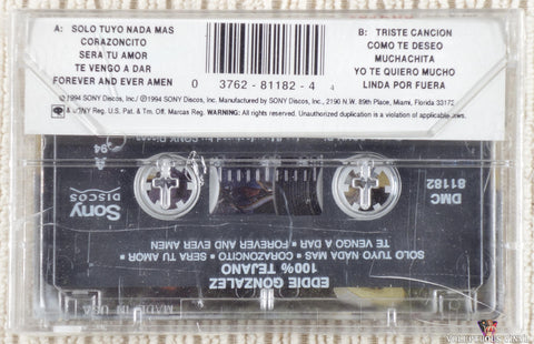 Eddie Gonzalez – 100% Tejano cassette tape back cover