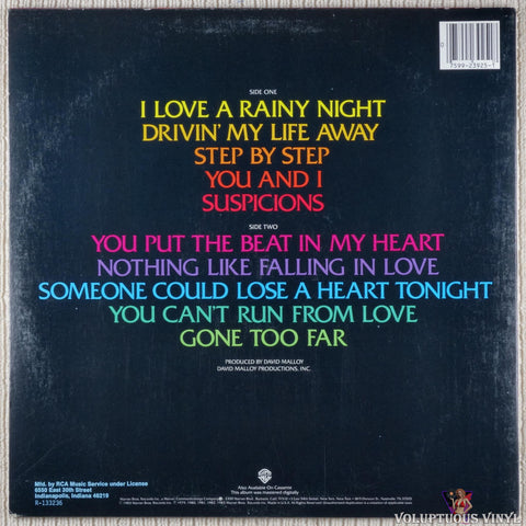 Eddie Rabbitt ‎– Greatest Hits Vol. II vinyl record back cover