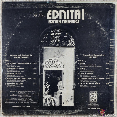 Ednita Nazario ‎– Al Fin...Ednita vinyl record back cover