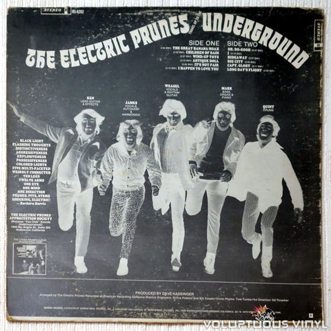 The Electric Prunes ‎– Underground vinyl record back cover