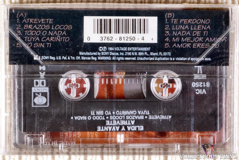 Elida Y Avante ‎– Atrevete cassette tape back cover
