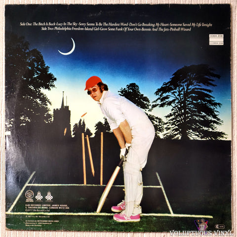 Elton John ‎– Elton John's Greatest Hits Volume II vinyl record back cover