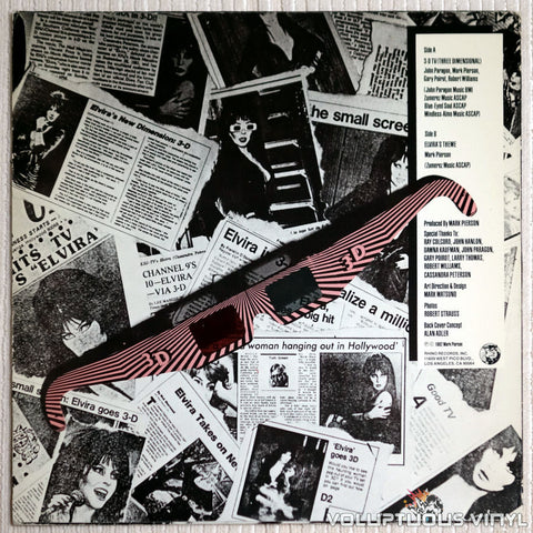 Elvira and The Vi-Tones ‎– 3-D TV - Vinyl Record - Back Cover