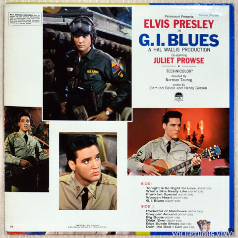 Elvis Presley ‎– G. I. Blues vinyl record back cover