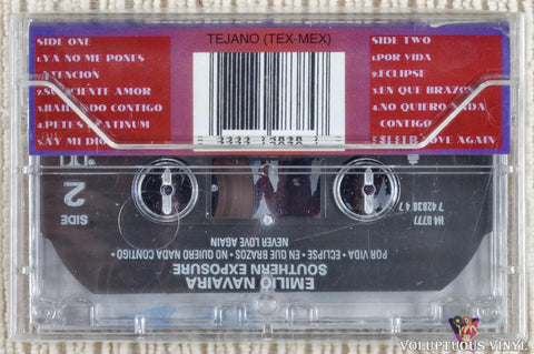 Emilio Navaira ‎– Southern Exposure cassette tape back cover
