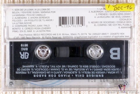 Enrique Chia ‎– Piano Con Sabor cassette back cover
