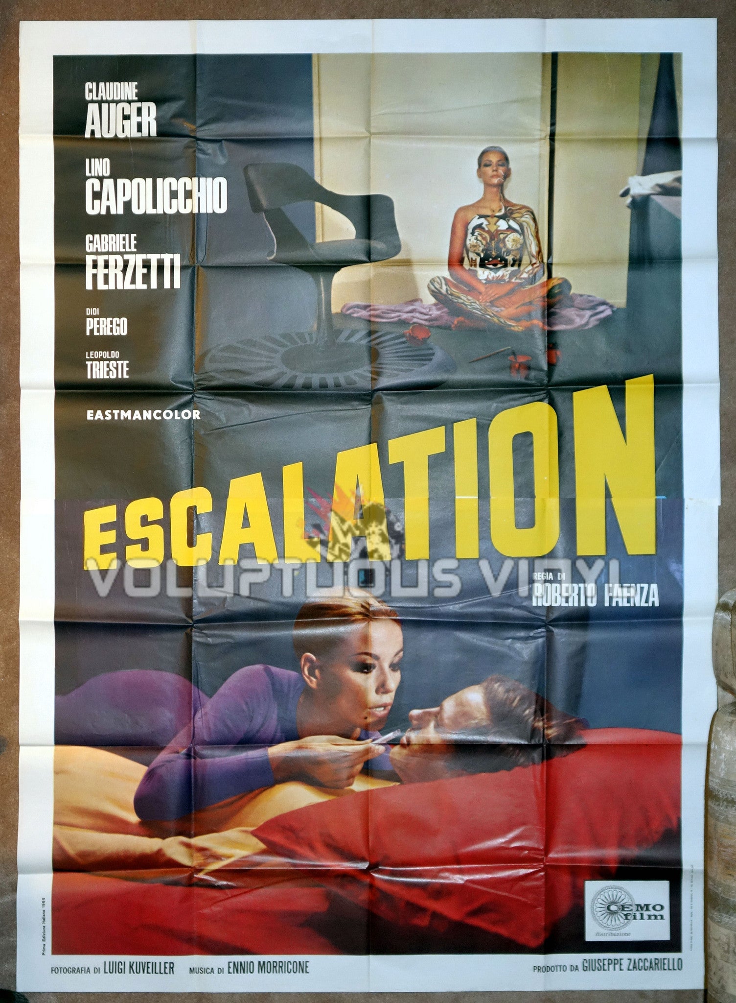 Escalation (1968) Italian 4F Poster Sexy Claudine Auger Body Paint /  Seducing – Voluptuous Vinyl Records